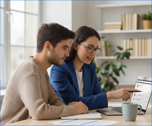 Student preparing visa documents